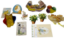 Easter Cards Beistle Diecut Basket Greeting Job Lot Victorian 1930s VTG Antique