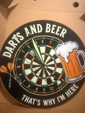 Darts and beer metal wall