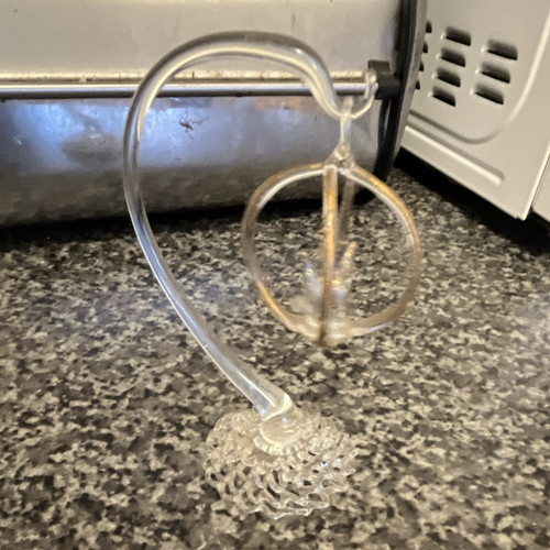 Clear gold hanging bird - clear,