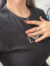 Copper necklace golden - copper,