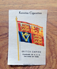 1938 Kensitas Cigarette Silk, British Empire, HRH Duke of York .  Free UK P&P