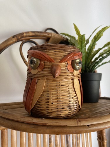Vintage owl woven - woven, lidded