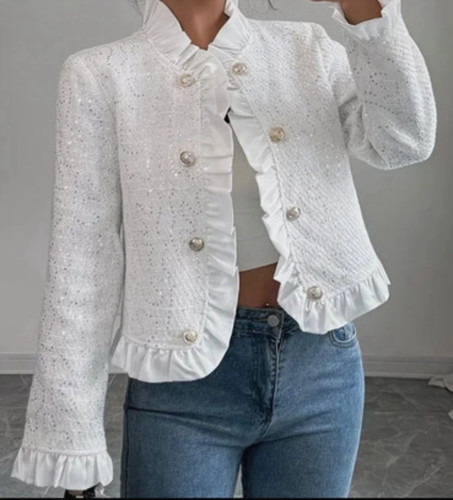 Women white vintage tweed - white,