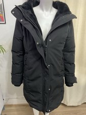 Zara Women’s Coat Long Winter Parka Jacket Very Thick Black Size M