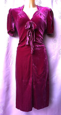 VINTAGE 1940S DRESS SIZE 12 DARK FUSHIA PINK SIZE 12 S M SWING LINDYHOP PARTY