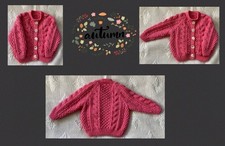 Hand Knitted Children’s  Aran Cardigan ( New) ~ Age 18-24 Months