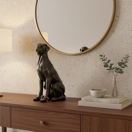 Antique bronze hound - antique, statue