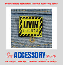 New Funny Humour Sarcasm Joke LIVIN THE DREAM badge tie pin badge metal Enamel