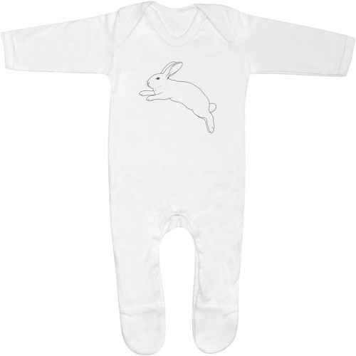 Leaping white rabbit baby - 'leaping,