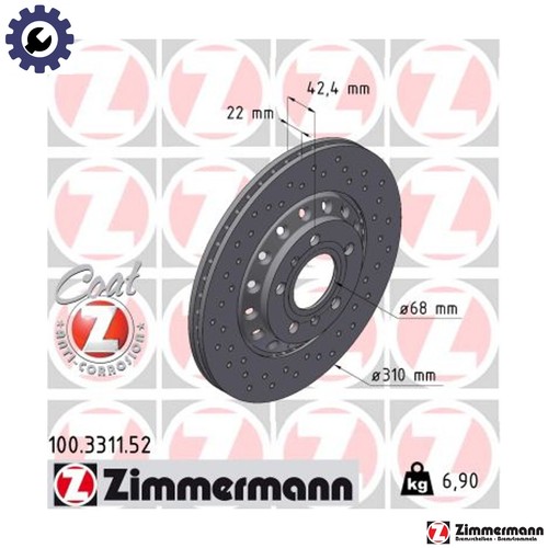 Brake disc 100 3311 - 100.3311.52, for
