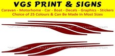 MOTORHOME/CARAVAN VINYL GRAPHICS DECALS STICKERS STRIPES CHOICE OF COLOURS #66S