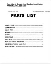 PARTS MANUAL FITS Enco LATHE