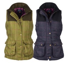 Ladies Tweed Shooting Waistcoat Women's British Gilet Jacket Coat Rydale