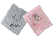 Personalised Baby Spot Velour Blanket 110cms x70 cms 100% Cotton Ideal Baby Gift