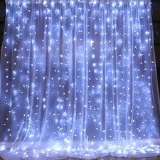 300 LED Curtain Fairy Lights String Indoor/Outdoor Backdrop Wedding Xmas Party