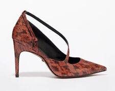 Reiss Genevieve Snake Strappy Shoes Ladies Burnt Orange Size UK 7 #REF94