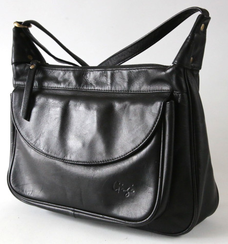 Gigi black leather shoulder - black,