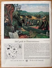 John Aldridge SHELL GUIDE TO HEREFORDSHIRE ADVERT Great Bardfield Artist 1960