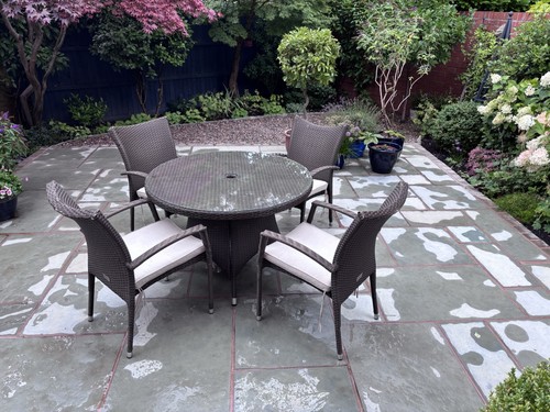 Brown rattan patio - patio, furniture
