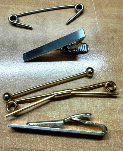 Vintage tie pins clips - tie,