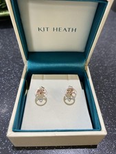 Kit Heath 925 Sterling Silver & Rose Gold Plated Knot Stud Earrings BOXED NEW