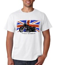 mens t shirt white medium uk flag union jack bobber custom motorcycle biker