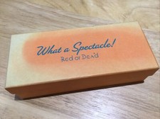 Red or Dead Cardboard What a Spectacle! Glasses box - EMPTY - Sun Bleached