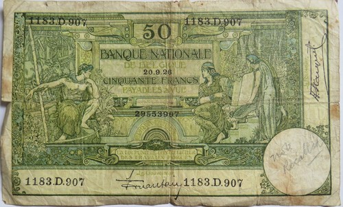 1926 belgium francs - belgium, 50