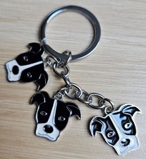 SILVER KEYRING - 3 'DOGS HEAD'