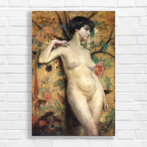 Nude woman ornate flower - nude,