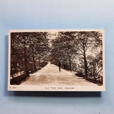 Preston Postcard C1910 Real Photo Lancashire Old Tram Road Bicycle Man