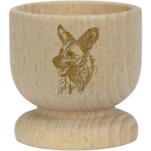 African wild dog - 'african, wooden