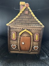 Vintage  Ceramic Gingerbread House Cookie Jar Canister