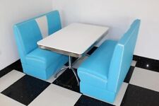 American Diner Furniture 50s Retro Nashville Table & Blue Booth  Seconds Set