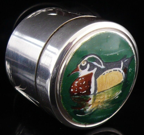 Sterling silver enamel duck - enamel,