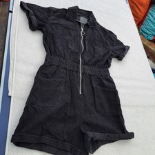 Primark Black Denim Playsuit Size 12-14