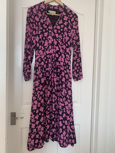 Hobbs black pink floral midi - black/pink,
