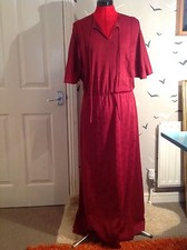 Vintage 70s PIPPA DEE long wine polyester dress , Bust 34-36, 10-12, 57"L vgc