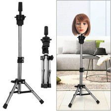 Adjustable Wig Head Stand Mannequin Tripod Holder for Hairdressing Training UK