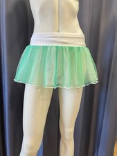 LADIES OR TEEN 2 LAYER TUTU SKIRT GREEN & WHITE