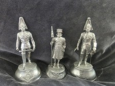 Vintage Pewter Soldier Figurines – Set of 3 – British Guardsmen Collectibles