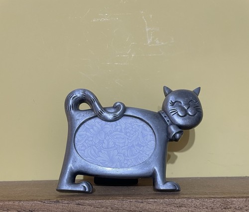 Vintage pewter happy cat - 90's,