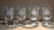 4 x Captain Morgan's Spiced Rum Shot Glasses 7 cm tall