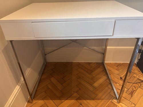 White high gloss desk - desk, with