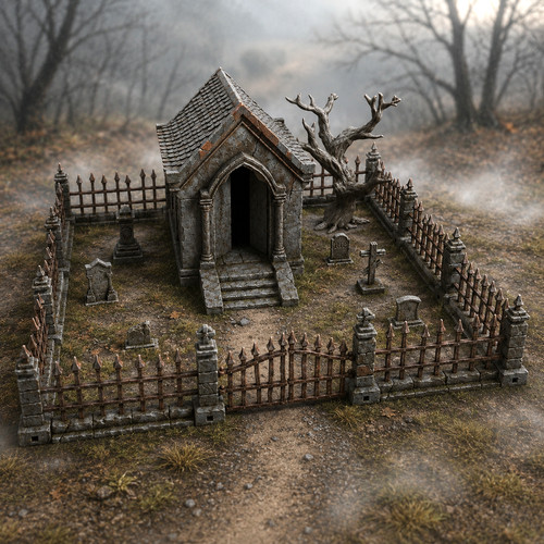 28mm 32mm cemetery - cemetery, crypt