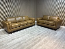 John Lewis Sample VALENCIA 3 Seater + 2 Seater Leather Sofa Set - RRP £4,398