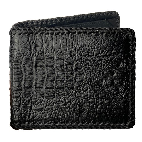 Black crocodile skin - black,
