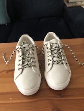 George Ladies Cream Lace Up Flat Shoes Size 4