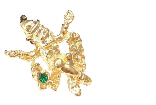 Leprechaun with emerald stone - with,