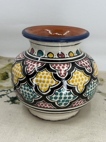 Vintage hand painted moroccan - painted,